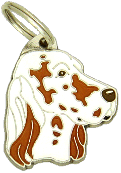 SETTER ANGLAIS ORANGE BELTON <br> (Médaille chien, gravure gratuite)